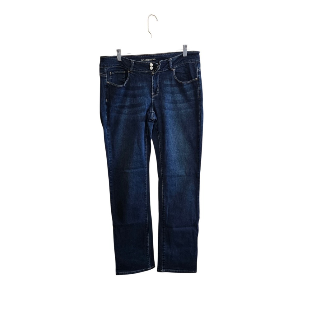 Denver Hayes Women's Chloe Jeans SZ 10 Dark Wash Curvy Fit Straight Leg Mid Rise